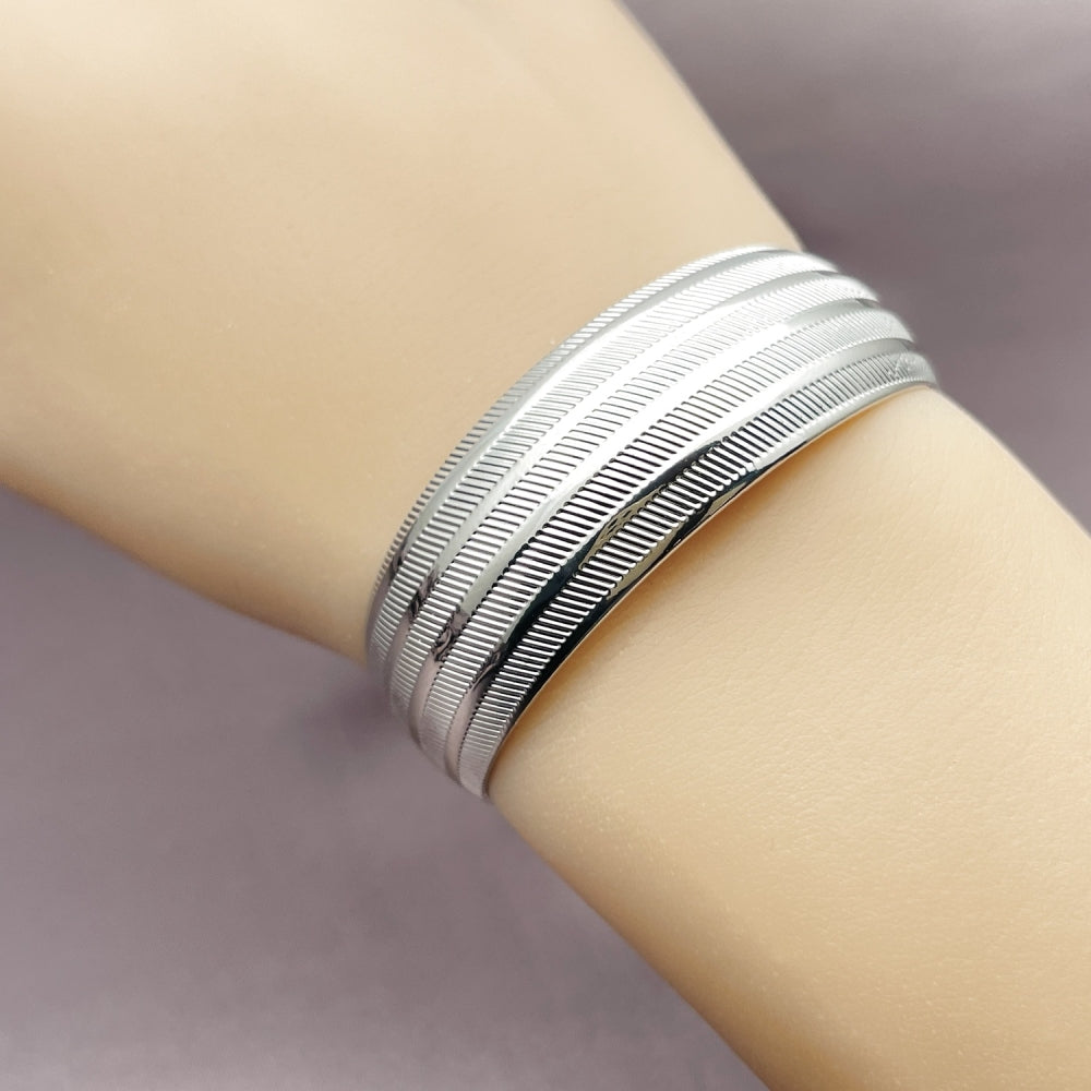Rhodium Gold Filled Individual Bangle, Polished, Rhodium Finish