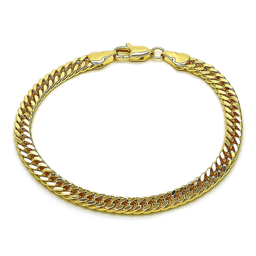 Oro Laminado Basic Bracelet, Gold Filled Style Diamond Cutting Finish, Golden Finish