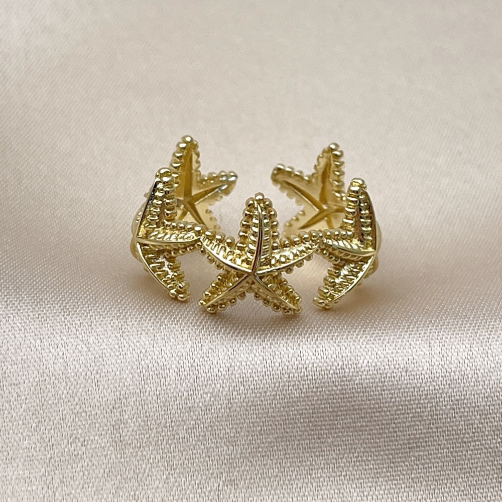 Oro Laminado Elegant Ring, Gold Filled Style Star Design, Polished, Golden Finish