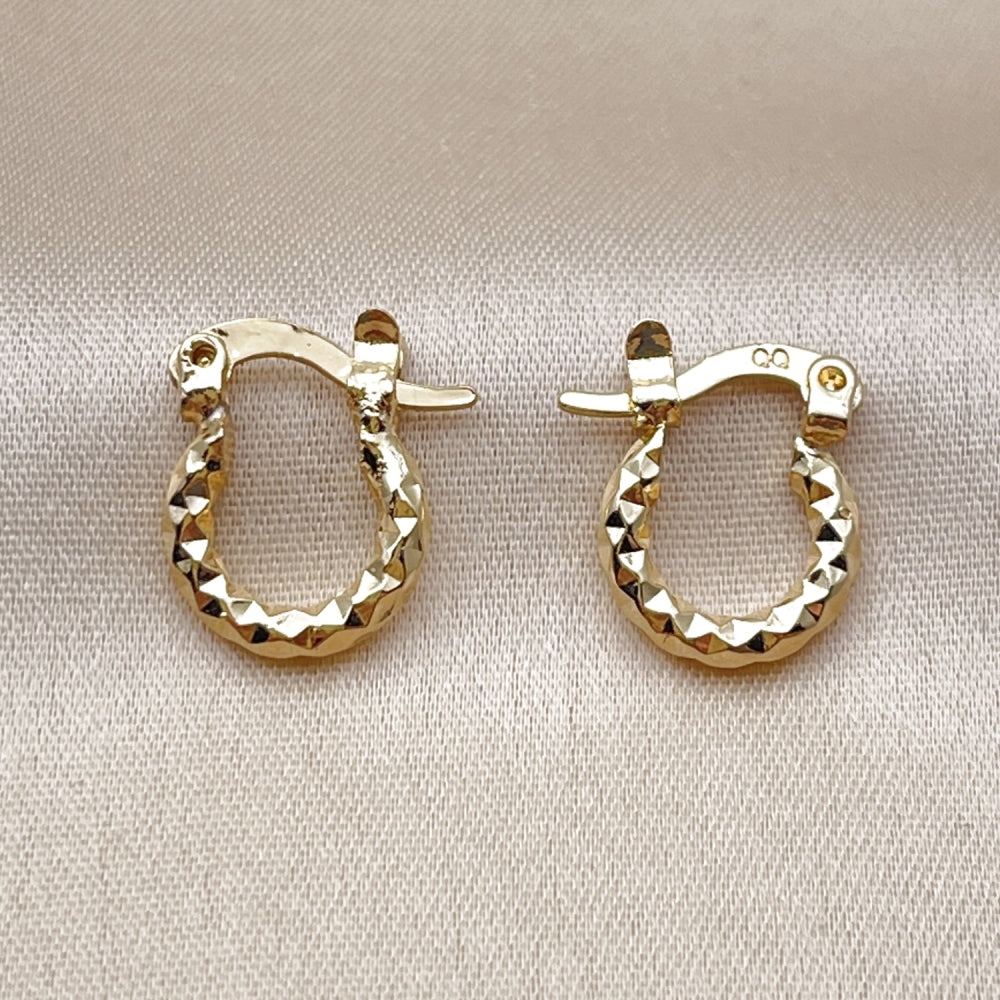Oro Laminado Small Hoop, Gold Filled Style Diamond Cutting Finish, Golden Finish