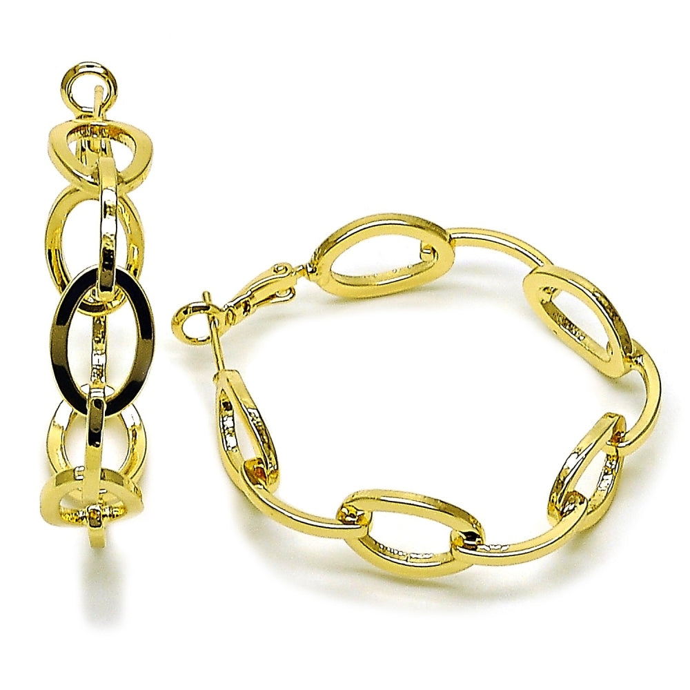 Oro Laminado Medium Hoop, Gold Filled Style Polished, Golden Finish