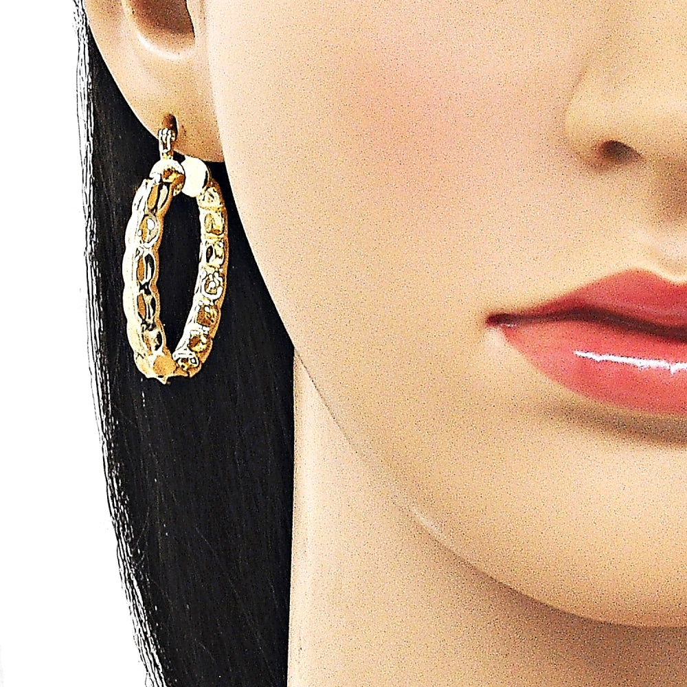 Oro Laminado Medium Hoop, Gold Filled Style Polished, Golden Finish