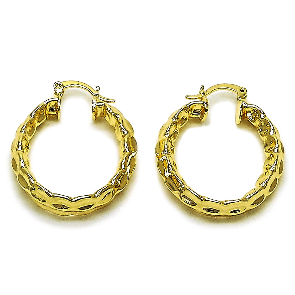 Oro Laminado Medium Hoop, Gold Filled Style Polished, Golden Finish