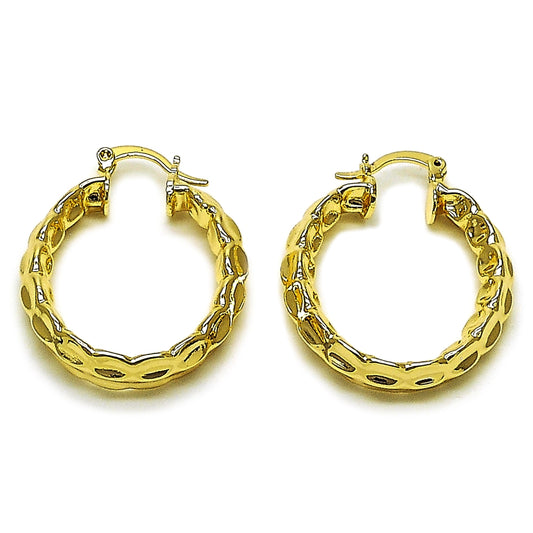 Oro Laminado Medium Hoop, Gold Filled Style Polished, Golden Finish