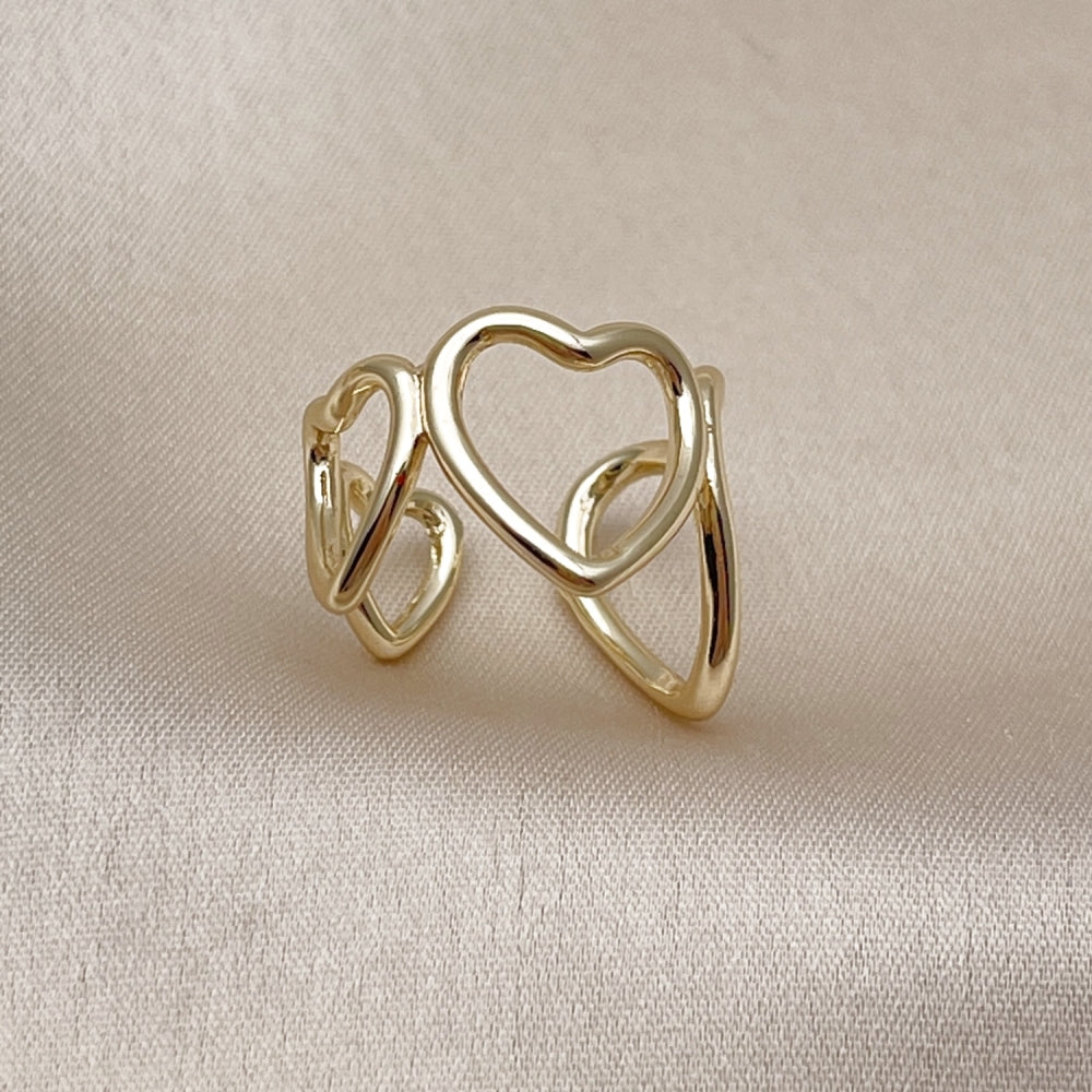 Oro Laminado Elegant Ring, Gold Filled Style Heart Design, Polished, Golden Finish