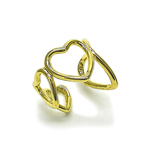 Oro Laminado Elegant Ring, Gold Filled Style Heart Design, Polished, Golden Finish