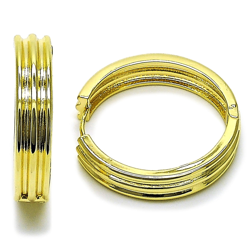 Oro Laminado Huggie Hoop, Gold Filled Style Polished, Golden Finish