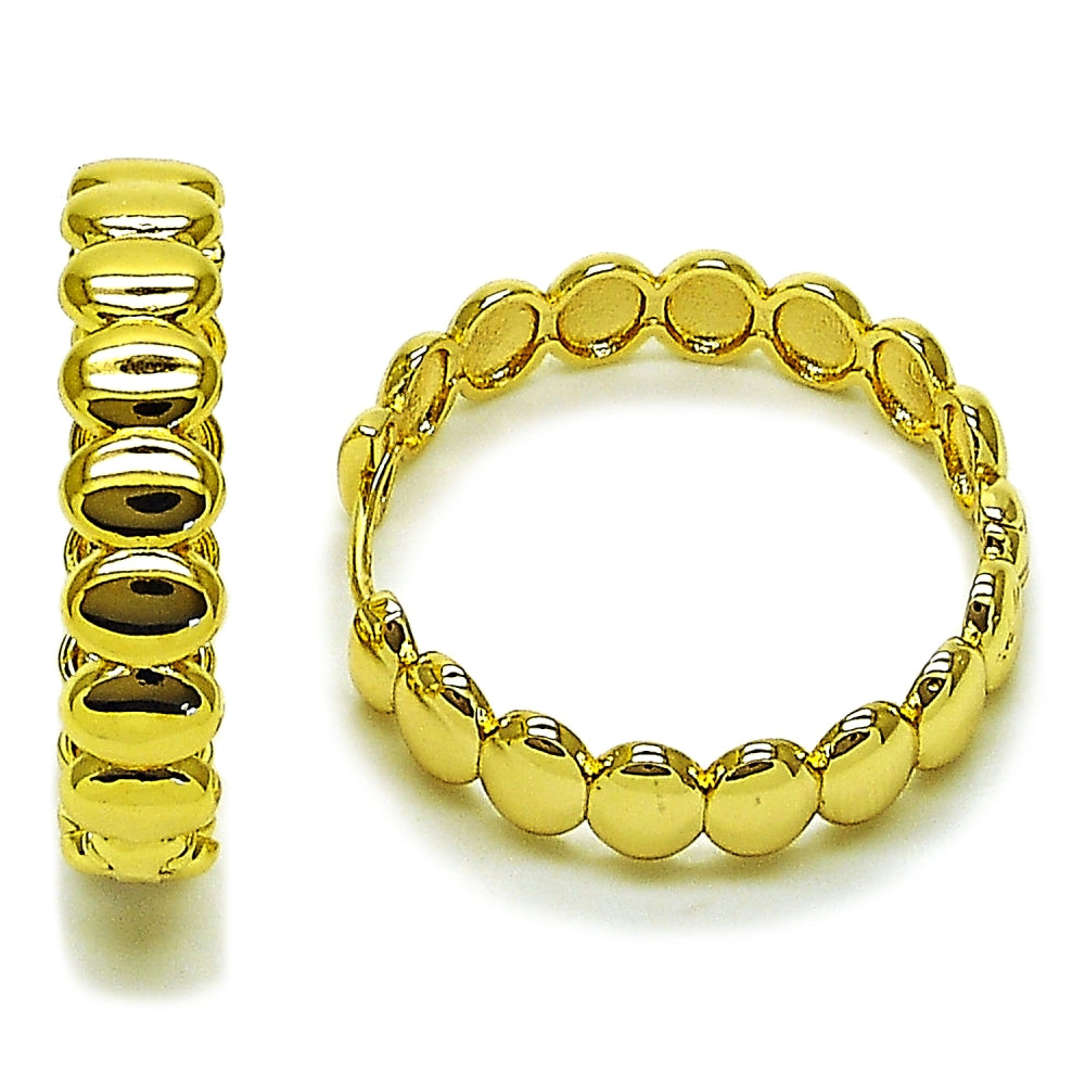 Oro Laminado Huggie Hoop, Gold Filled Style Polished, Golden Finish