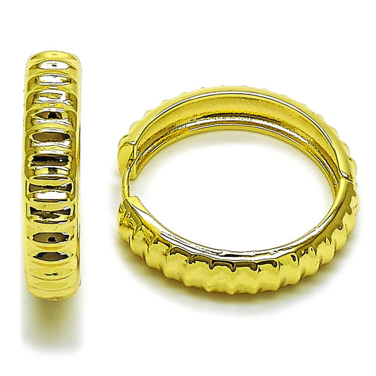Oro Laminado Huggie Hoop, Gold Filled Style Polished, Golden Finish