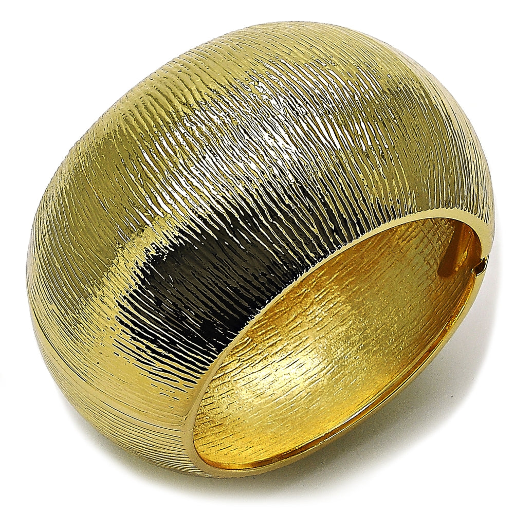 Oro Laminado Individual Bangle, Gold Filled Style Diamond Cutting Finish, Golden Finish