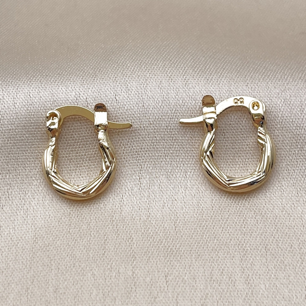 Oro Laminado Small Hoop, Gold Filled Style Diamond Cutting Finish, Golden Finish