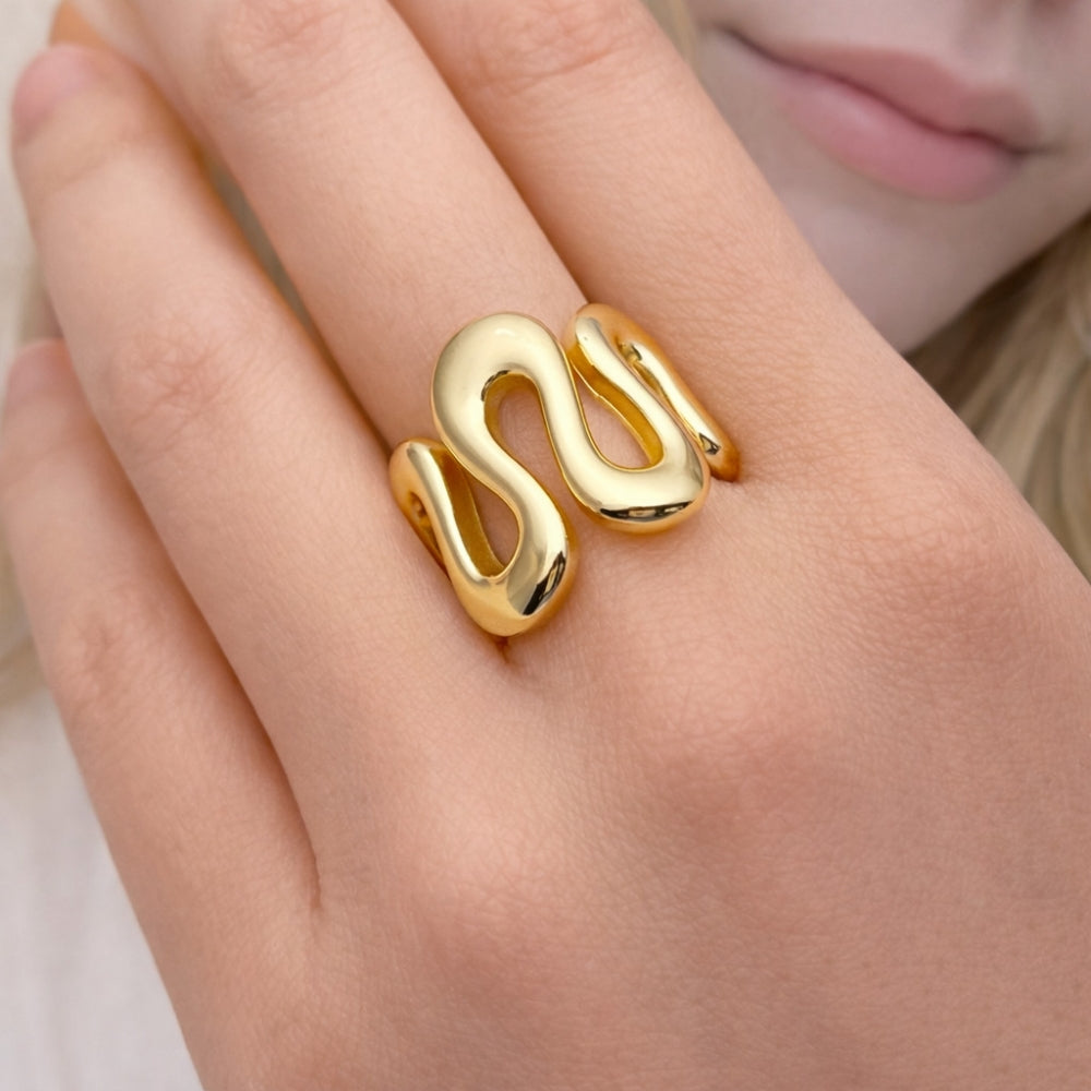 Oro Laminado Elegant Ring, Gold Filled Style Polished, Golden Finish