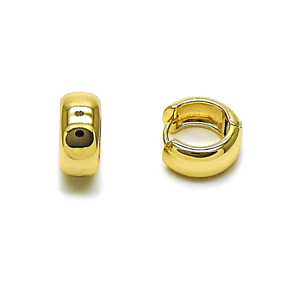 Oro Laminado Huggie Hoop, Gold Filled Style Polished, Golden Finish