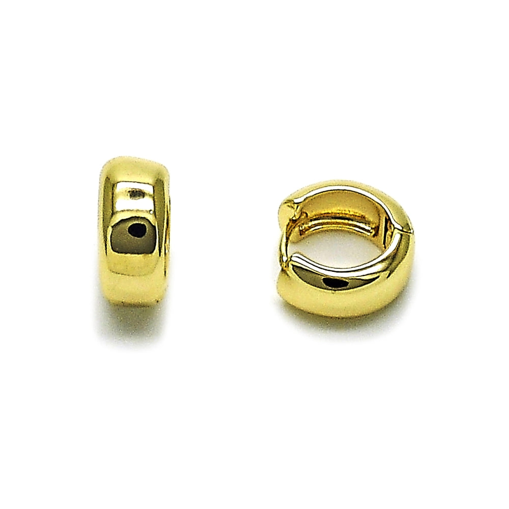 Oro Laminado Huggie Hoop, Gold Filled Style Polished, Golden Finish