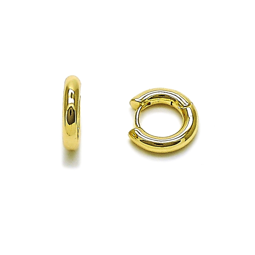 Oro Laminado Huggie Hoop, Gold Filled Style Polished, Golden Finish