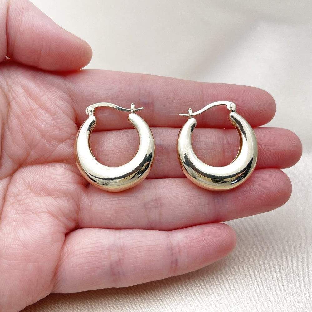 Oro Laminado Small Hoop, Gold Filled Style Polished, Golden Finish