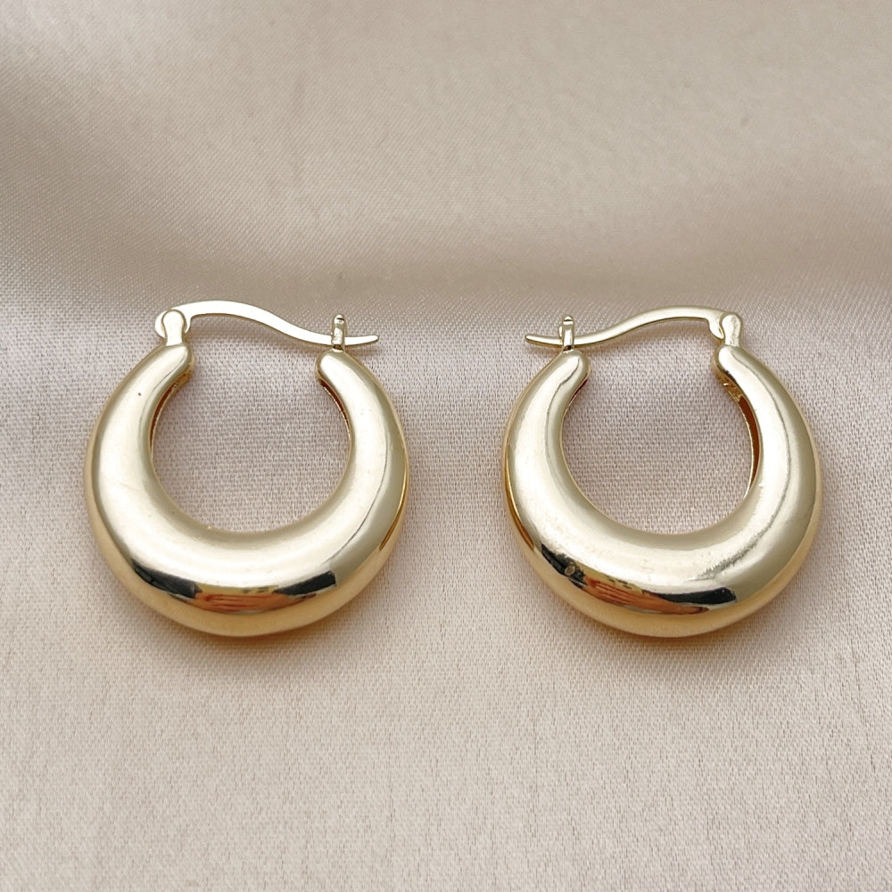 Oro Laminado Small Hoop, Gold Filled Style Polished, Golden Finish