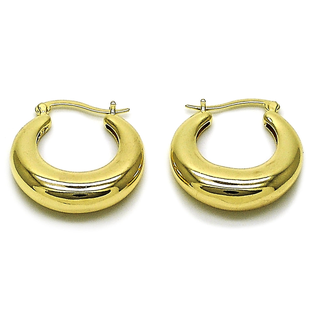 Oro Laminado Small Hoop, Gold Filled Style Polished, Golden Finish