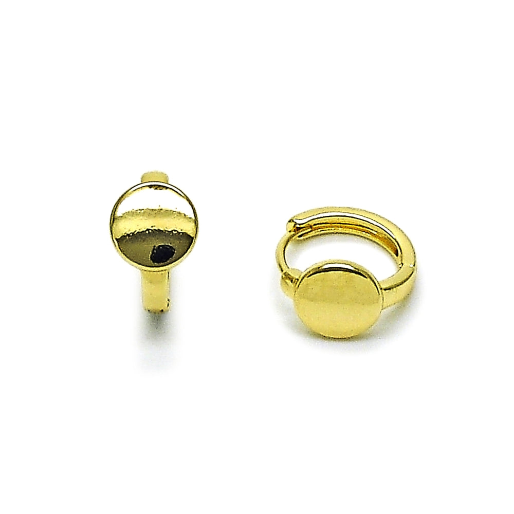 Oro Laminado Huggie Hoop, Gold Filled Style Polished, Golden Finish