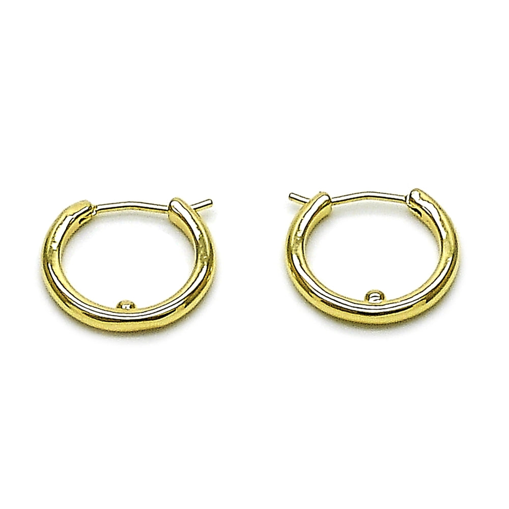 Oro Laminado Small Hoop, Gold Filled Style Polished, Golden Finish
