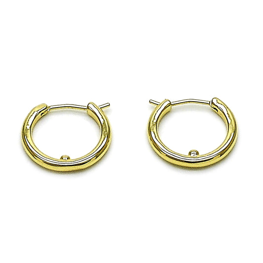 Oro Laminado Small Hoop, Gold Filled Style Polished, Golden Finish