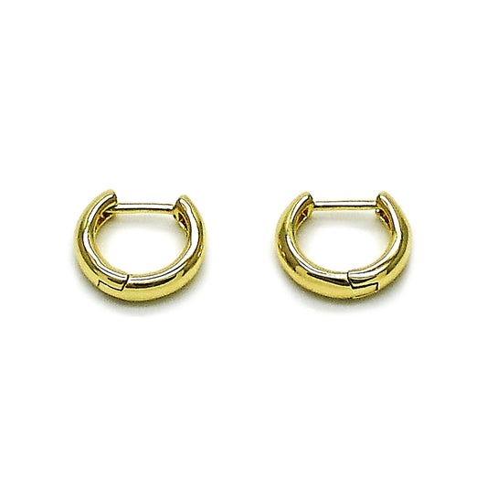 Oro Laminado Huggie Hoop, Gold Filled Style Polished, Golden Finish