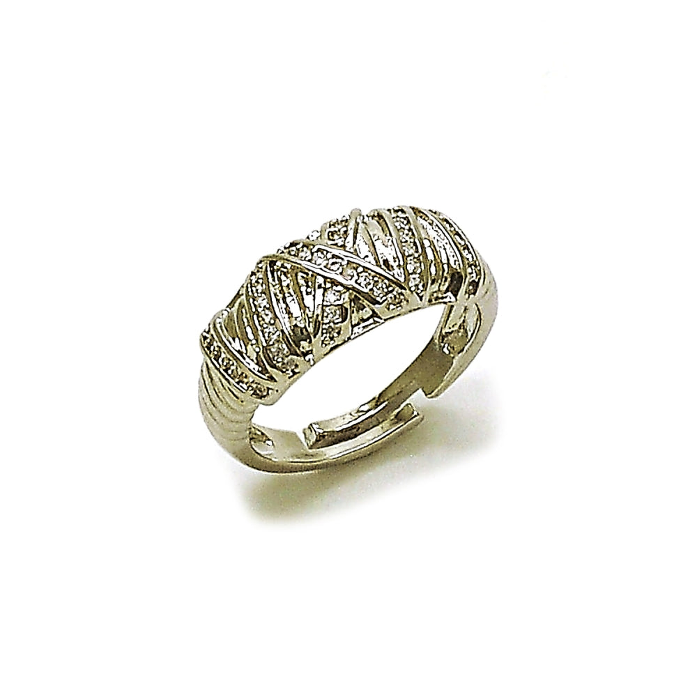 Rhodium Gold Filled Multi Stone Ring, with White Cubic Zirconia, Polished, Rhodium Finish