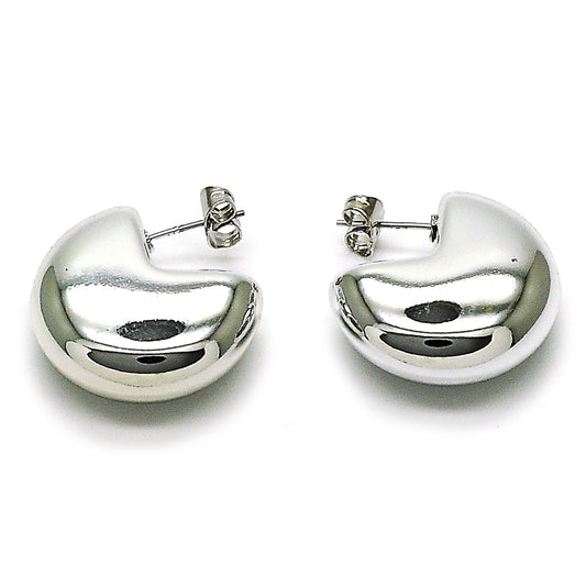 Rhodium Gold Filled Medium Hoop, Polished, Rhodium Finish