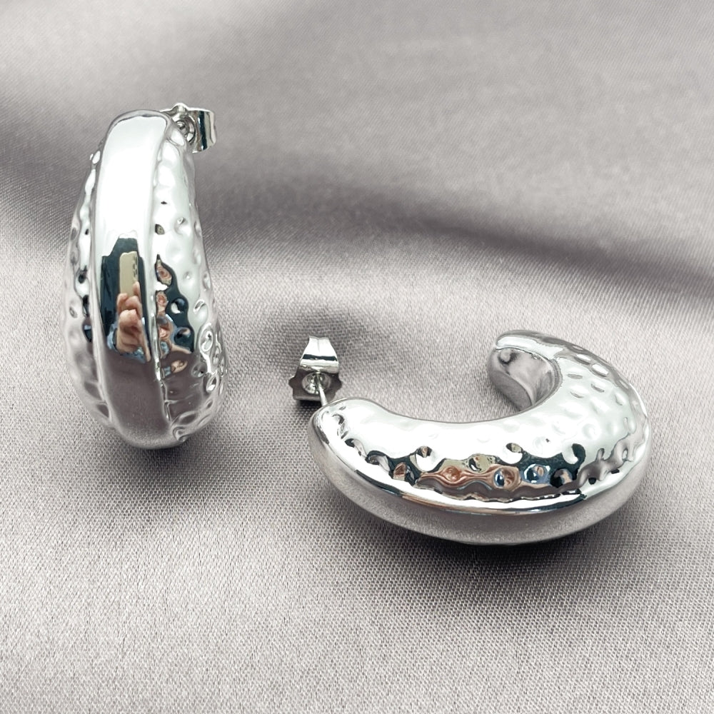 Rhodium Gold Filled Large Hoop, Polished, Rhodium Finish