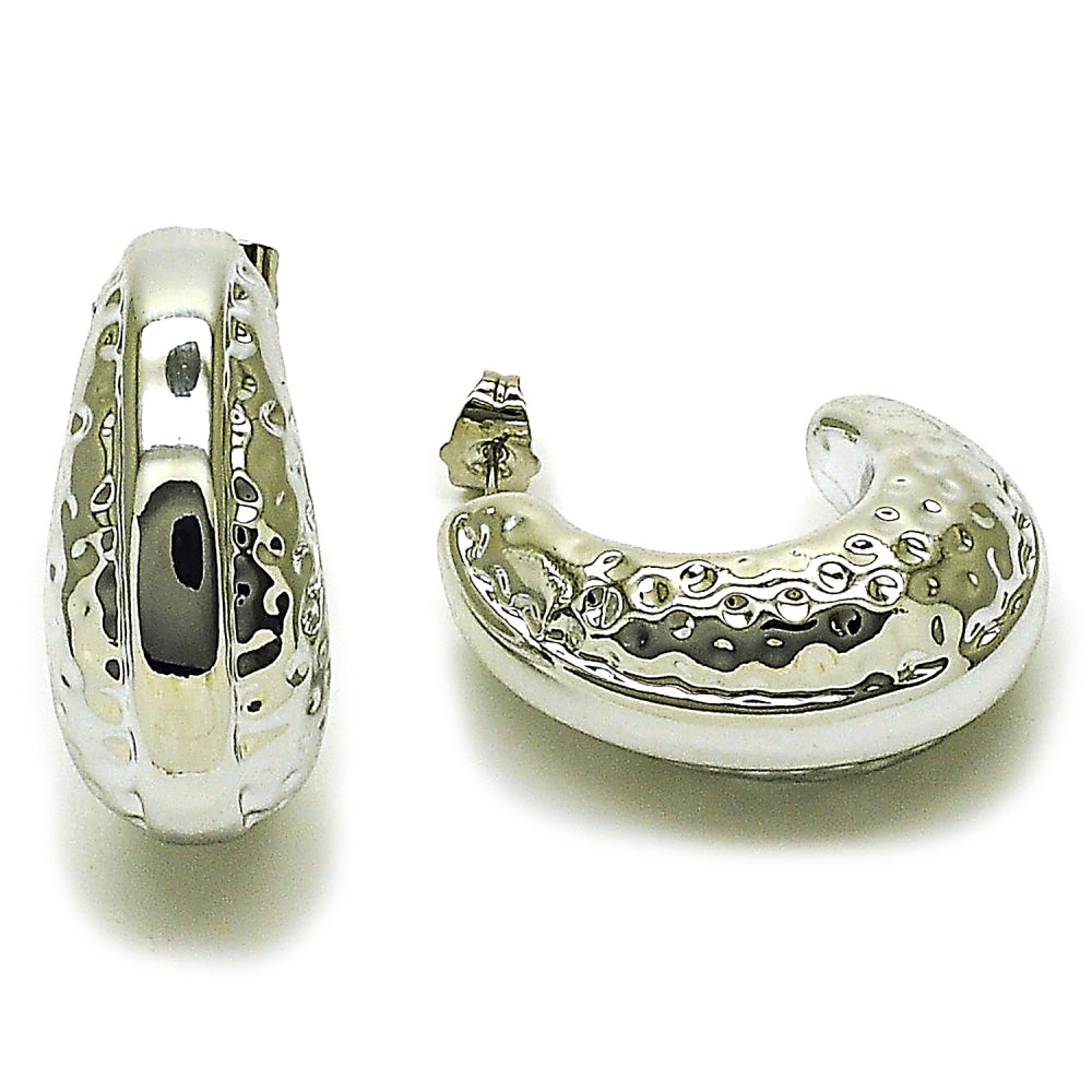 Rhodium Gold Filled Large Hoop, Polished, Rhodium Finish