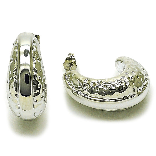 Rhodium Gold Filled Large Hoop, Polished, Rhodium Finish