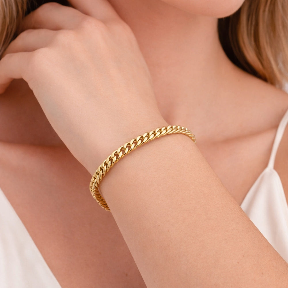 Oro Laminado Basic Bracelet, Gold Filled Style Polished, Golden Finish