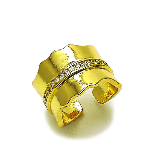 Oro Laminado Multi Stone Ring, Gold Filled Style with White Platina Cubic Zirconia, Polished, Golden Finish