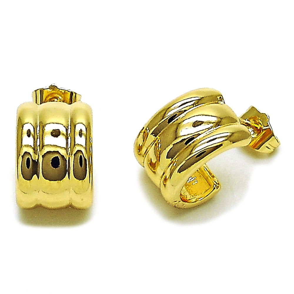 Oro Laminado Stud Earring, Gold Filled Style Polished, Golden Finish