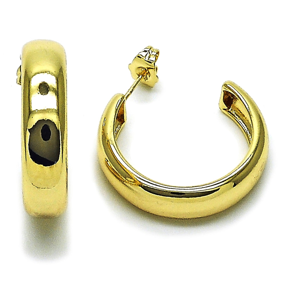 Oro Laminado Medium Hoop, Gold Filled Style Polished, Golden Finish