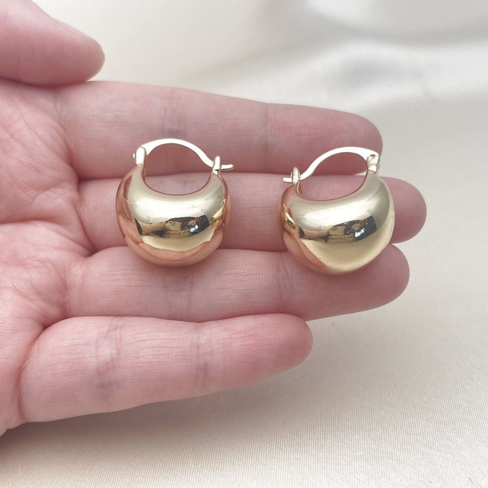 Oro Laminado Small Hoop, Gold Filled Style Polished, Golden Finish