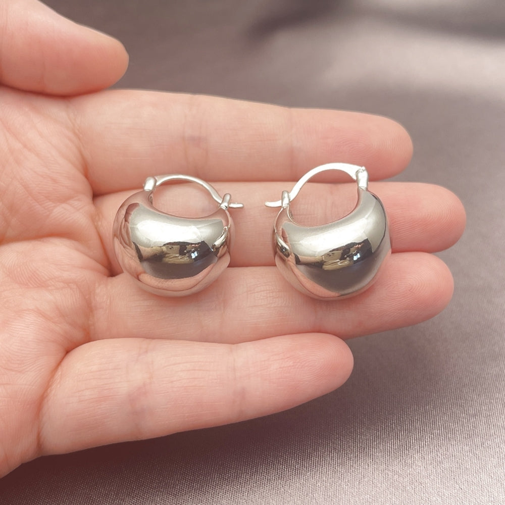 Rhodium Gold Filled Small Hoop, Polished, Rhodium Finish