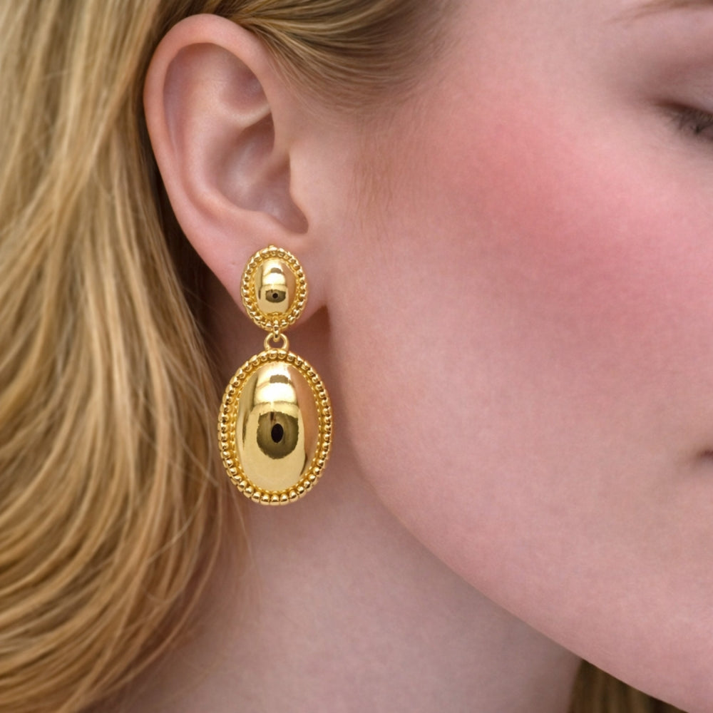 Oro Laminado Dangle Earring, Gold Filled Style Polished, Golden Finish