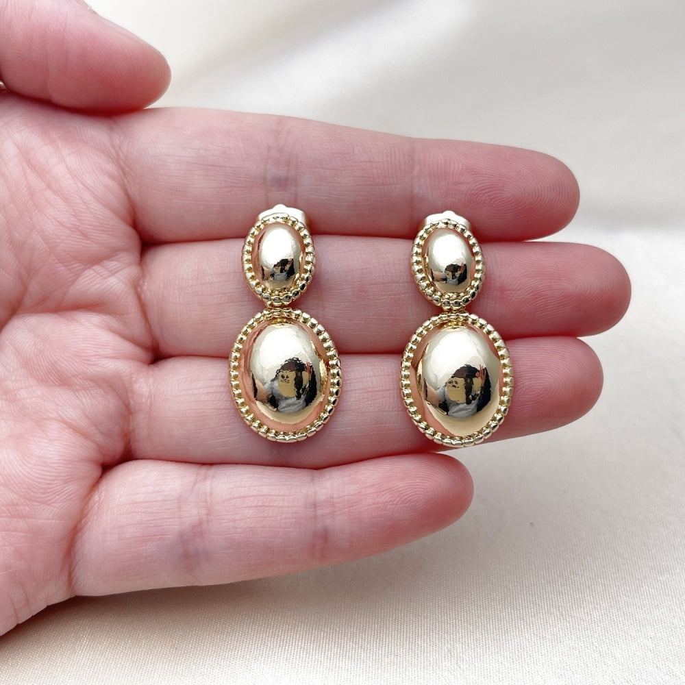 Oro Laminado Dangle Earring, Gold Filled Style Polished, Golden Finish
