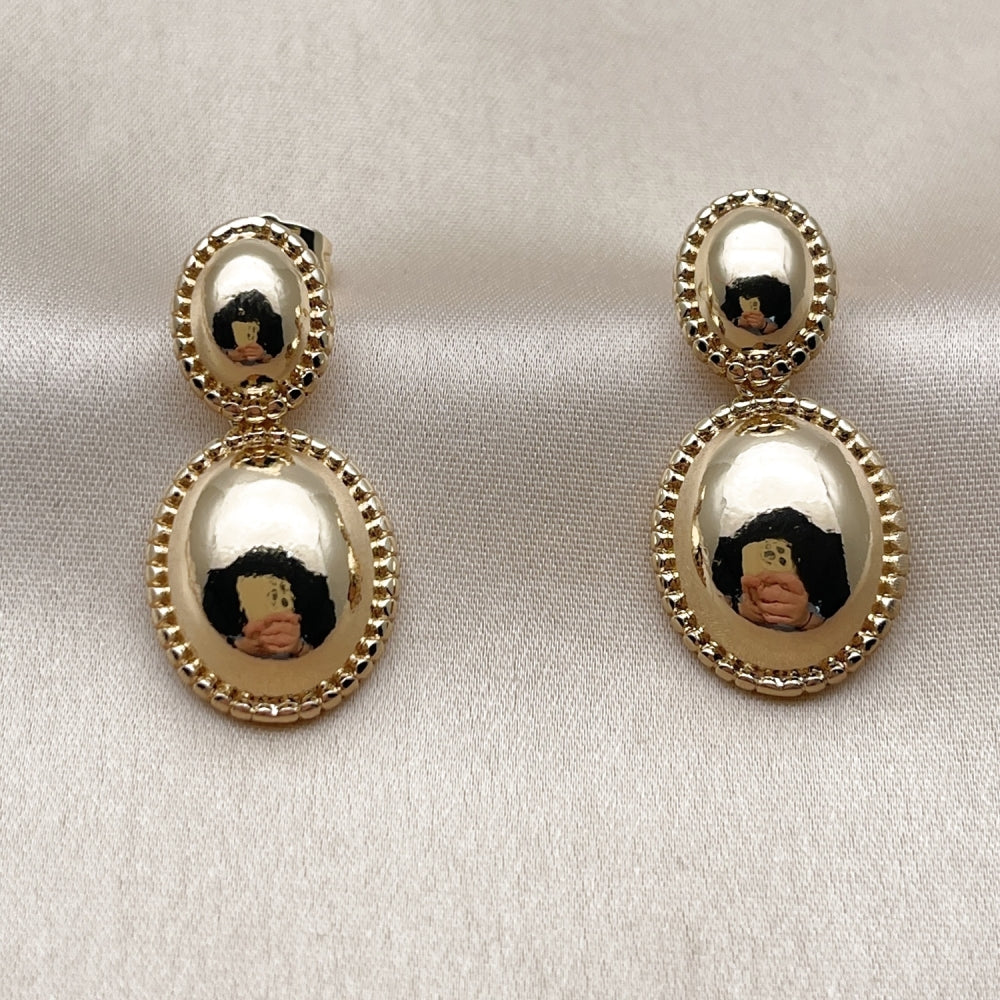 Oro Laminado Dangle Earring, Gold Filled Style Polished, Golden Finish
