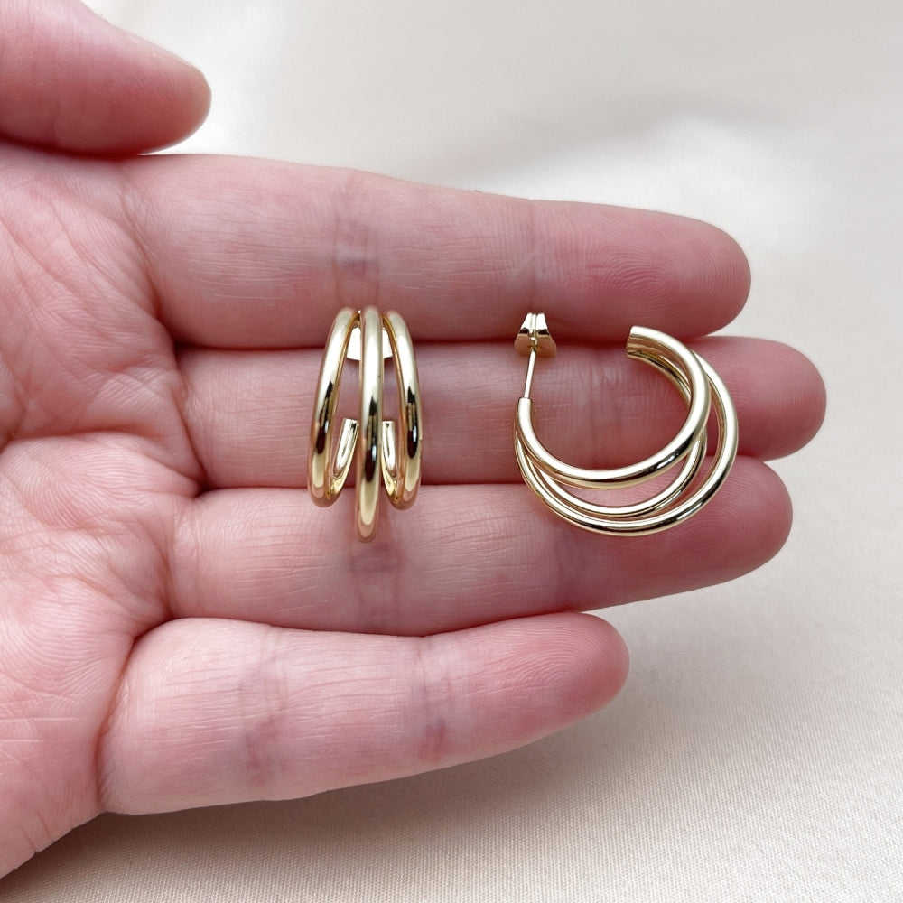 Oro Laminado Small Hoop, Gold Filled Style Polished, Golden Finish