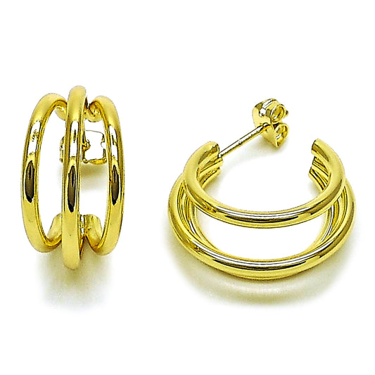 Oro Laminado Small Hoop, Gold Filled Style Polished, Golden Finish