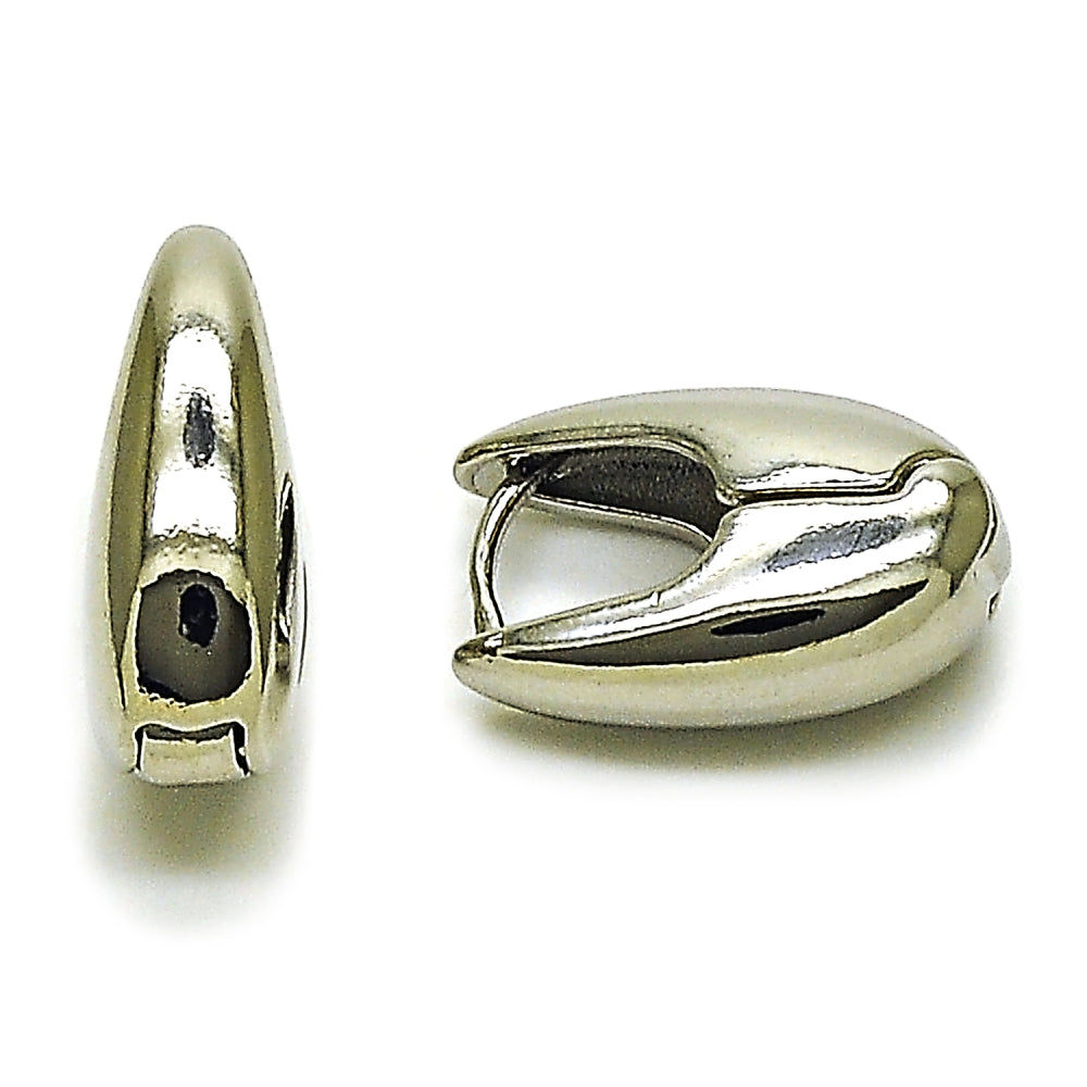 Rhodium Gold Filled Huggie Hoop, Polished, Rhodium Finish