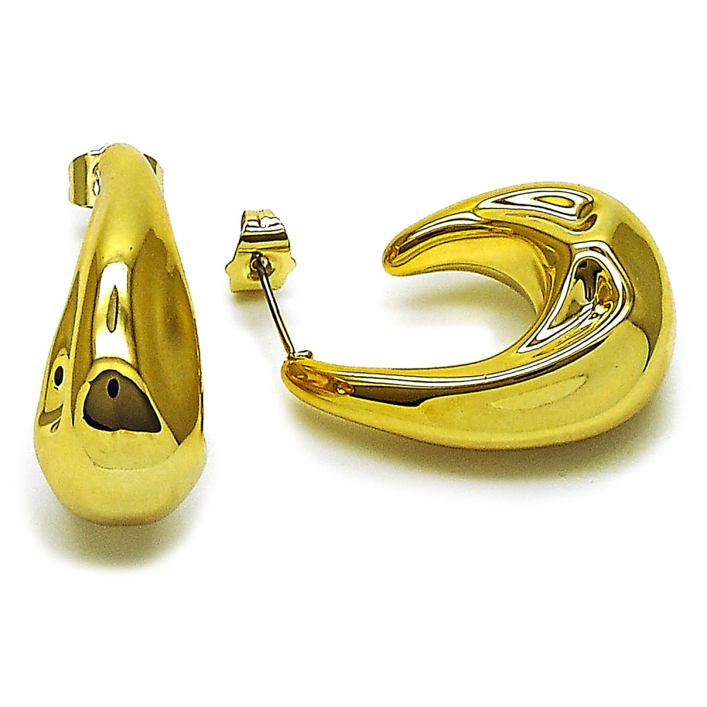 Stainless Steel Stud Earring, Polished, Golden Finish