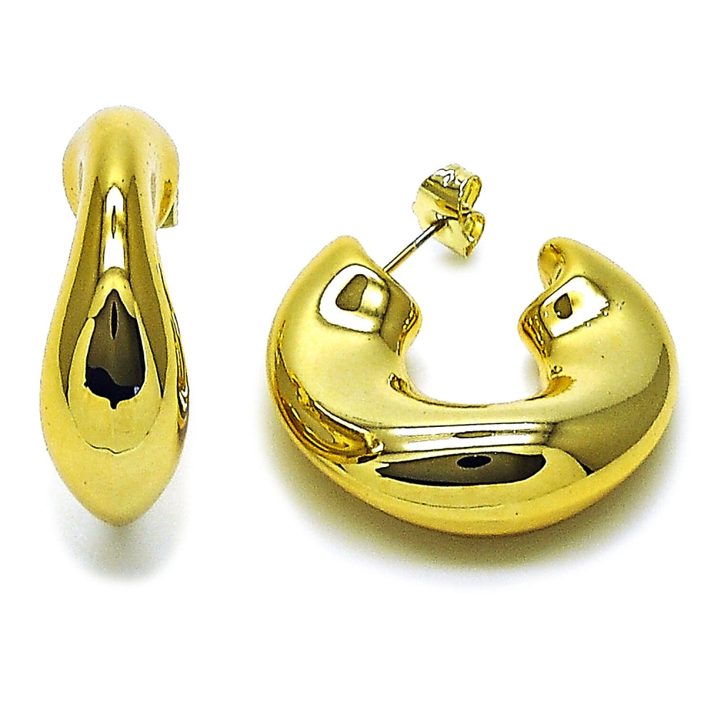 Stainless Steel Medium Hoop, Polished, Golden Finish