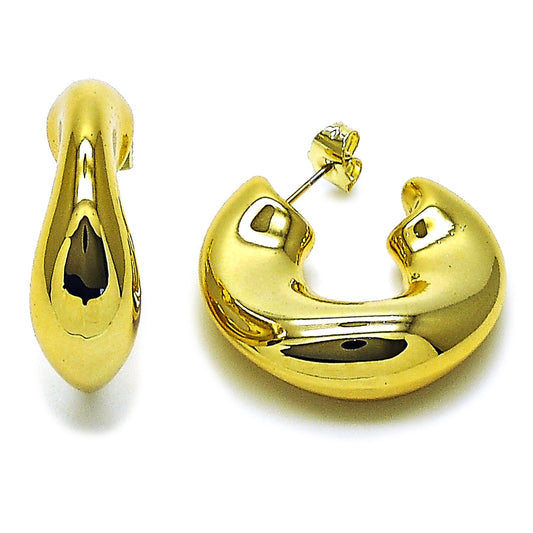 Stainless Steel Medium Hoop, Polished, Golden Finish