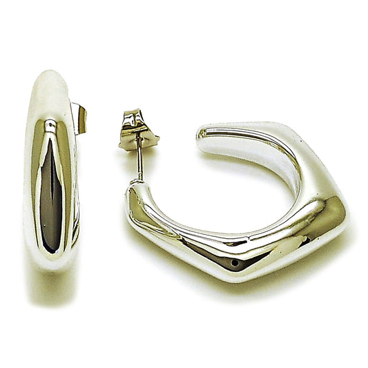 Rhodium Gold Filled Medium Hoop, Polished, Rhodium Finish