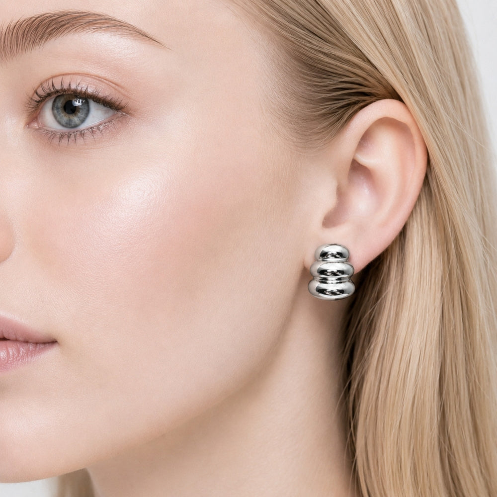 Rhodium Gold Filled Stud Earring, Polished, Rhodium Finish