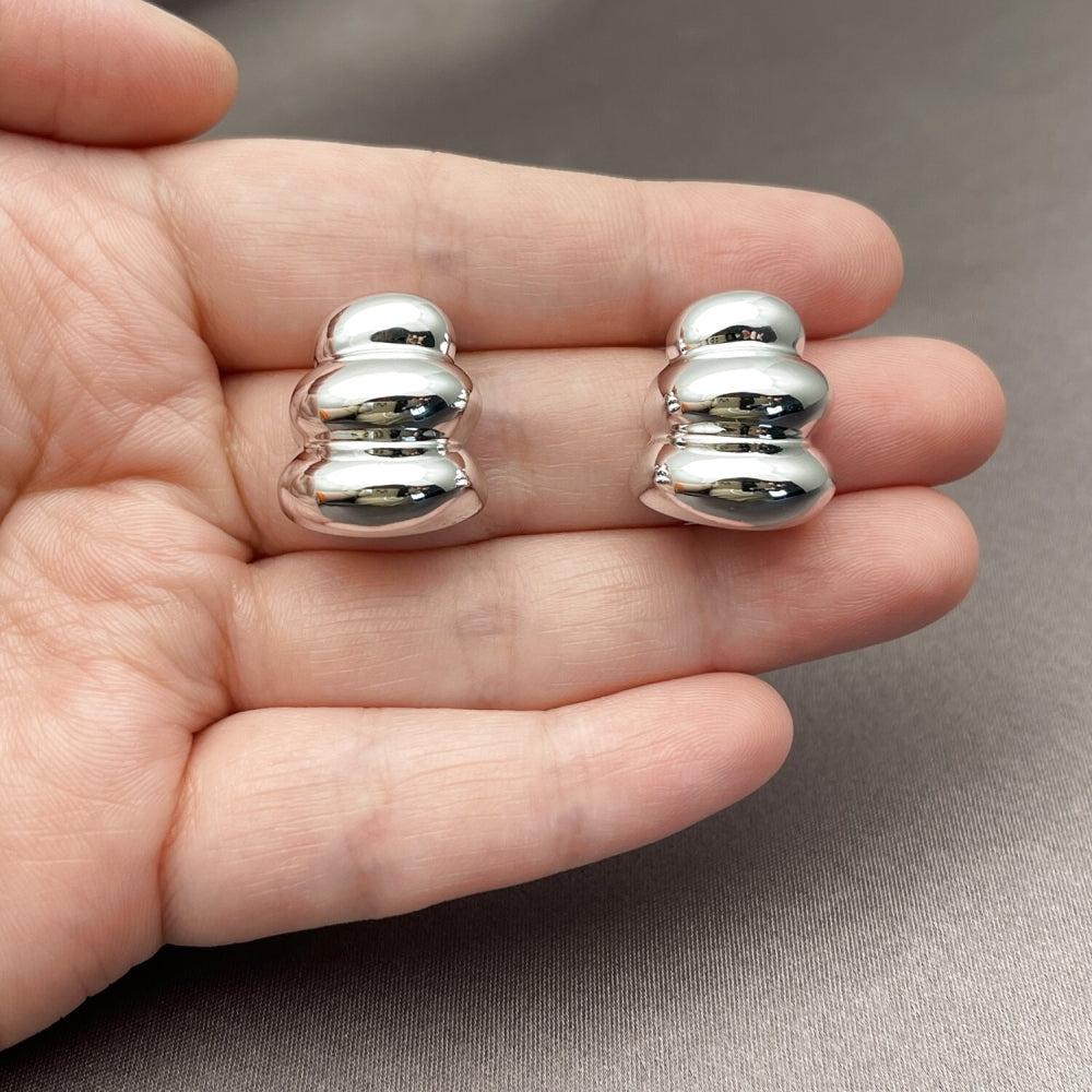 Rhodium Gold Filled Stud Earring, Polished, Rhodium Finish