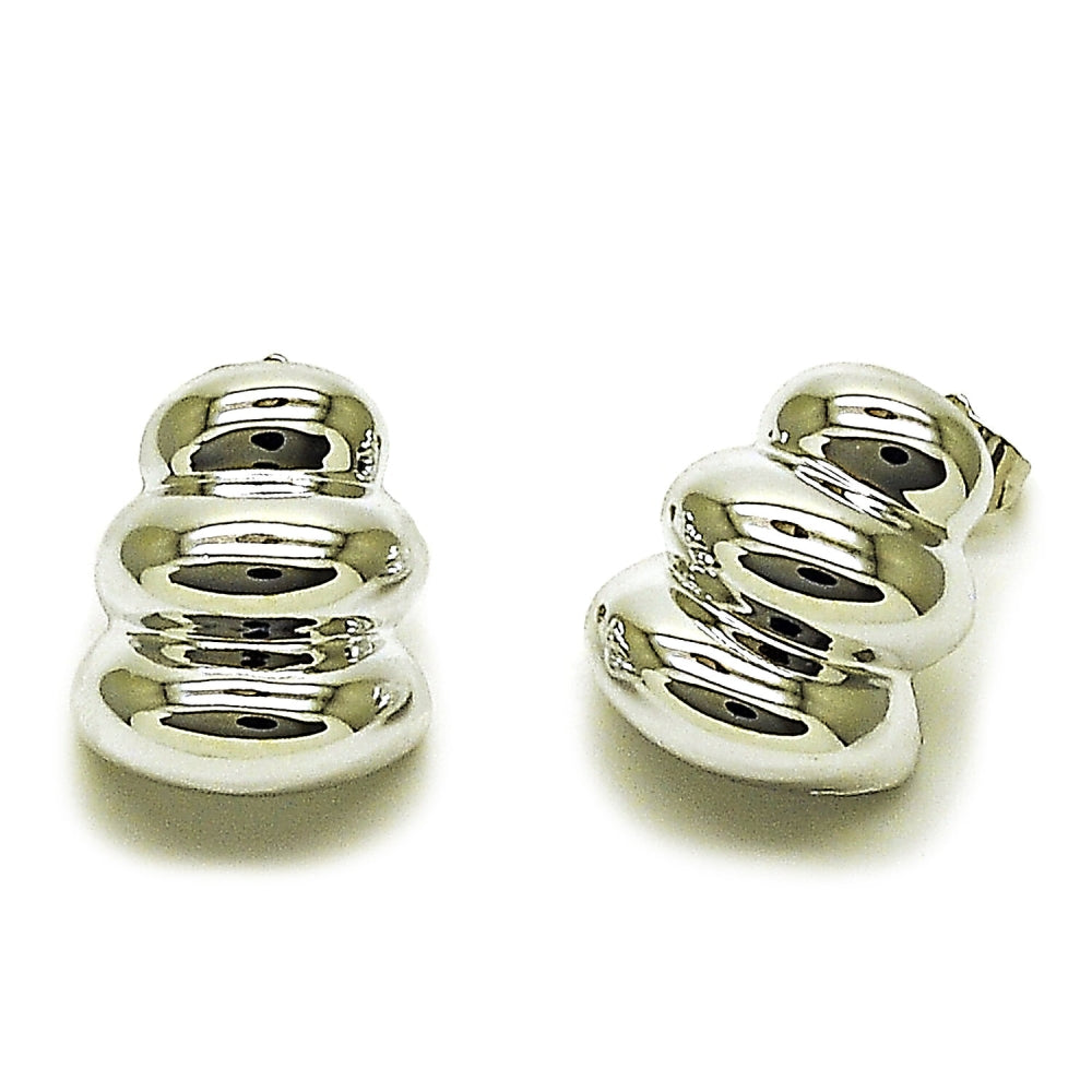 Rhodium Gold Filled Stud Earring, Polished, Rhodium Finish